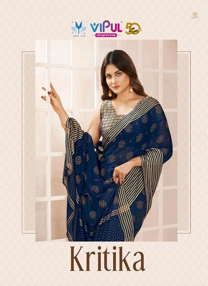 Kritika By Vipul Chiffon Daily Wear Saree Wholesalers In Delhi Catalog